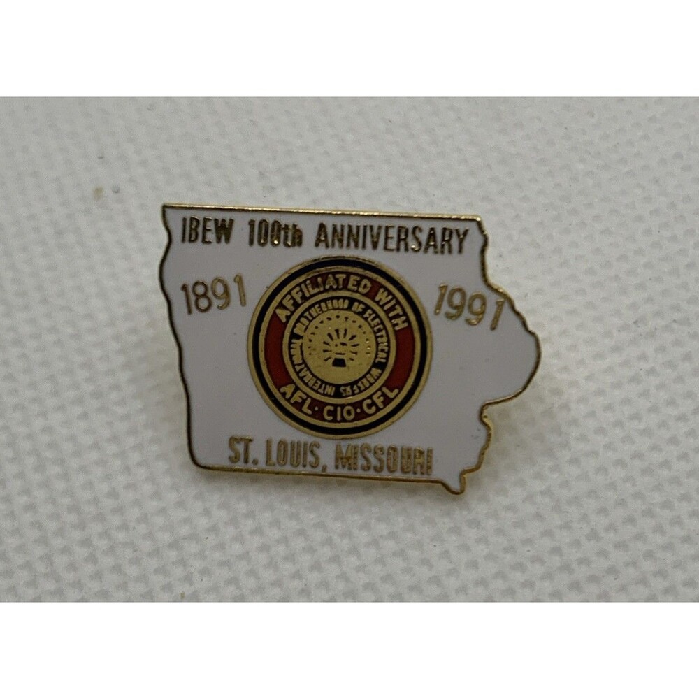 Vintage Electrical Workers Union IBEW - 100th Year 1991 St Louis, Mo - Lapel Pin